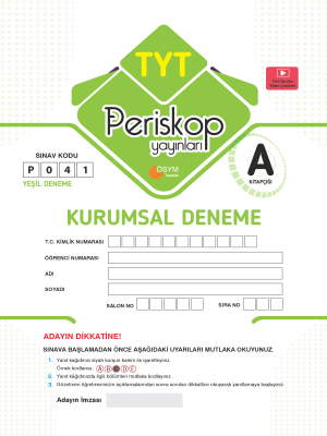 TYT 2.DENEME SINAVI - YEŞİL DENEME
